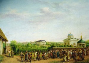 Un matrimonio in campagna da Vasili Andreevich Tropinin